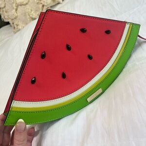 Kate Spade Watermelon Slice Clutch in Red and Green